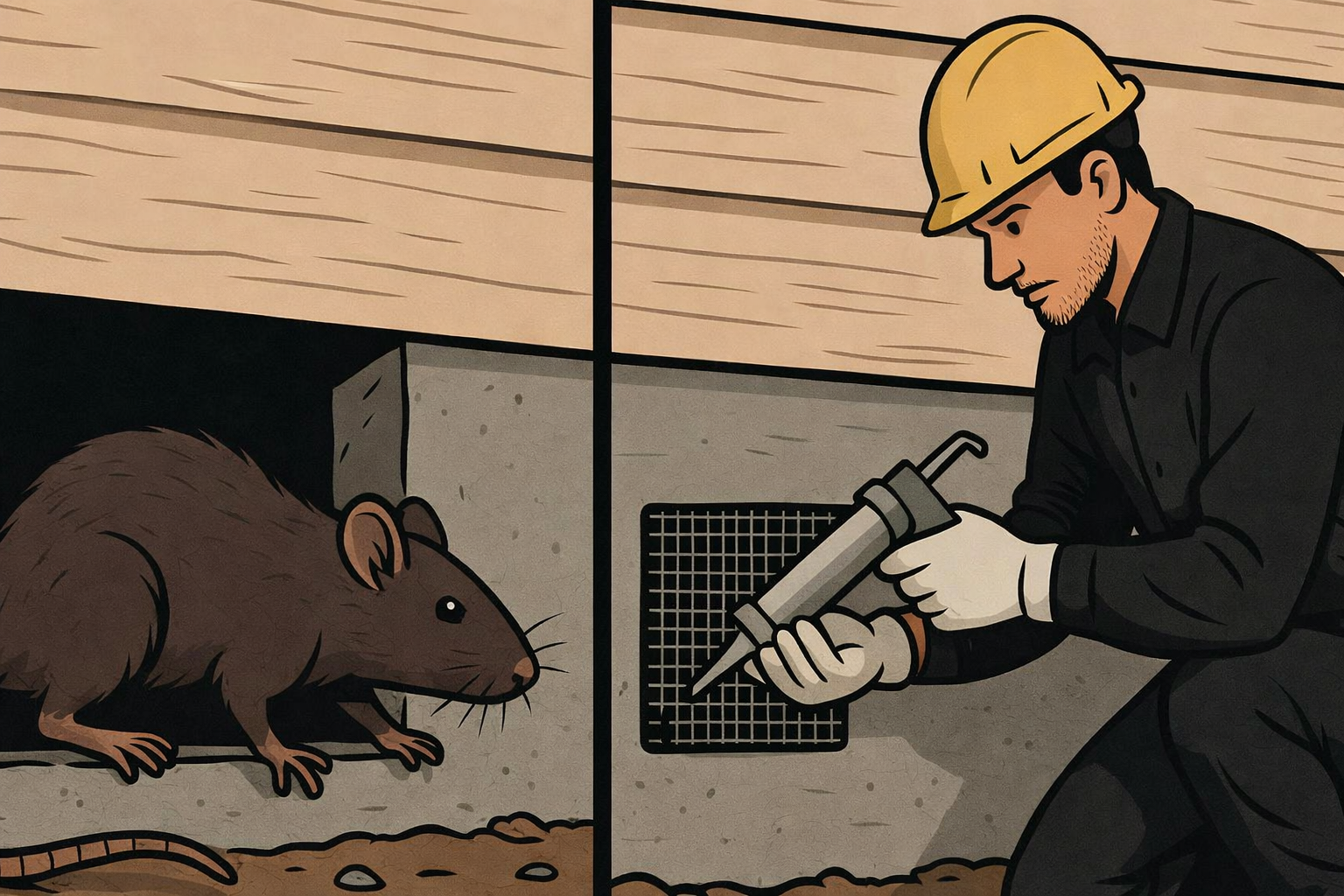 Rodent exclusion, sealing entry points to keep rats out